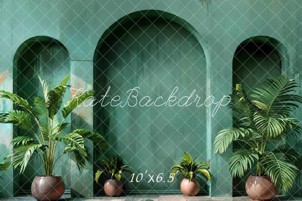 Kate Printemps Plantes Vert foncé Mur en arc Toile de fond conçue par Emetselch - Kate Backdrop FR