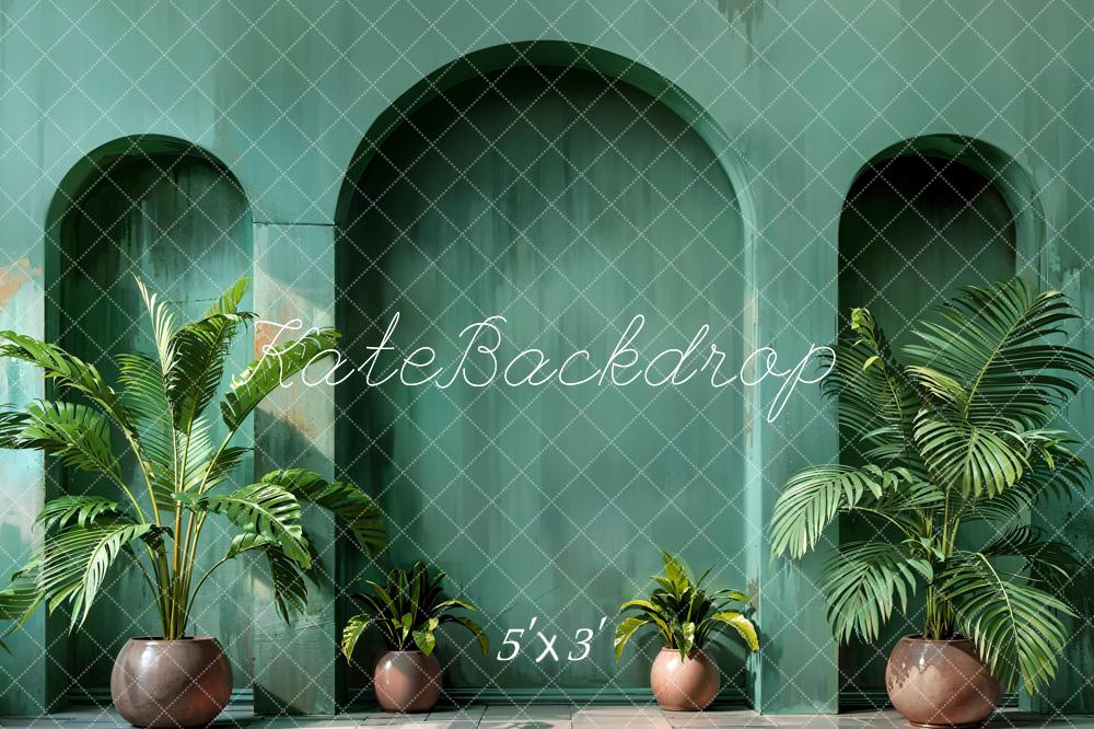 Kate Printemps Plantes Vert foncé Mur en arc Toile de fond conçue par Emetselch - Kate Backdrop FR