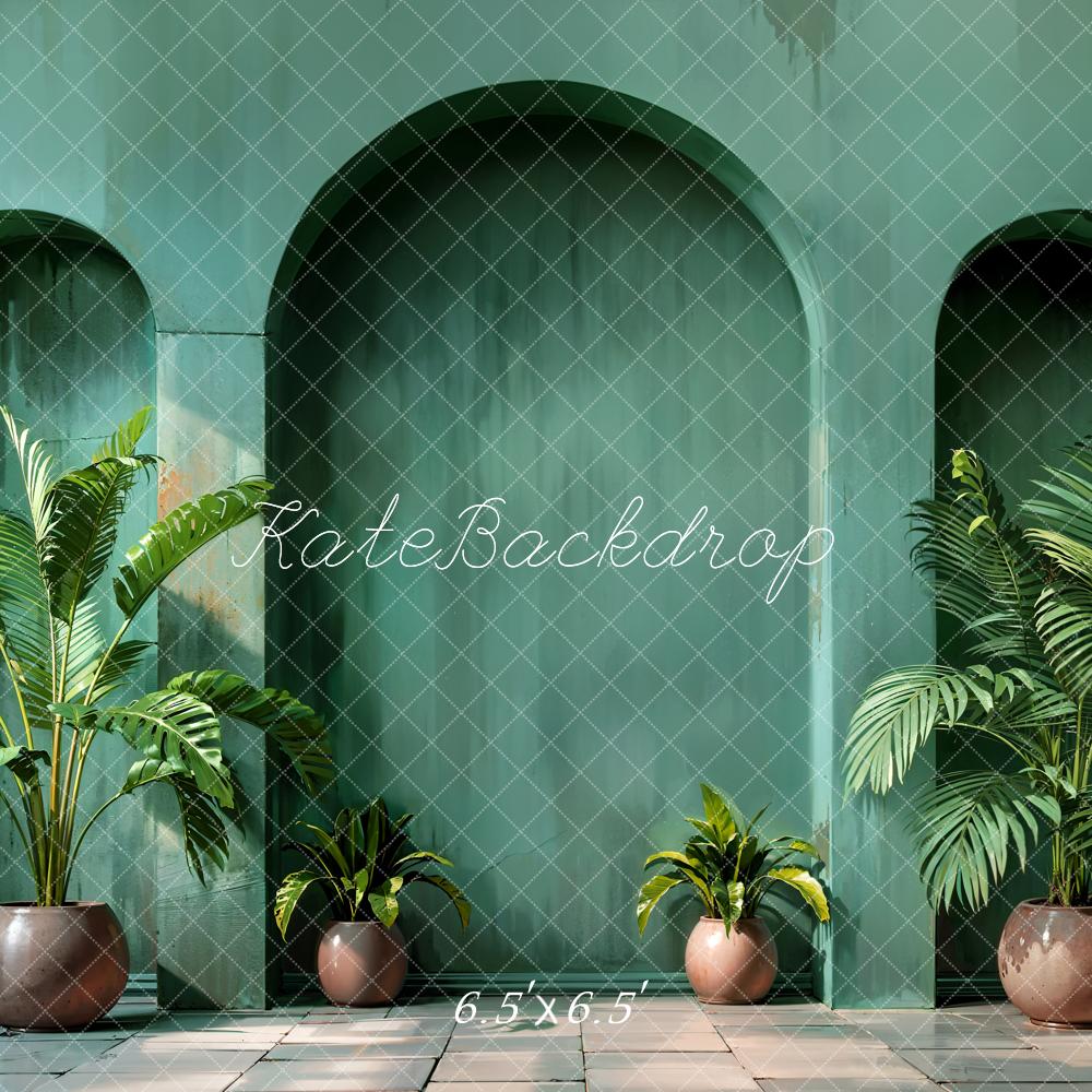 Kate Printemps Plantes Vert foncé Mur en arc Toile de fond conçue par Emetselch - Kate Backdrop FR