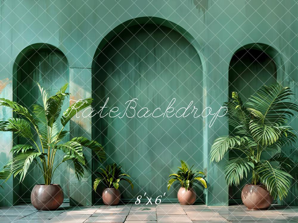 Kate Printemps Plantes Vert foncé Mur en arc Toile de fond conçue par Emetselch - Kate Backdrop FR