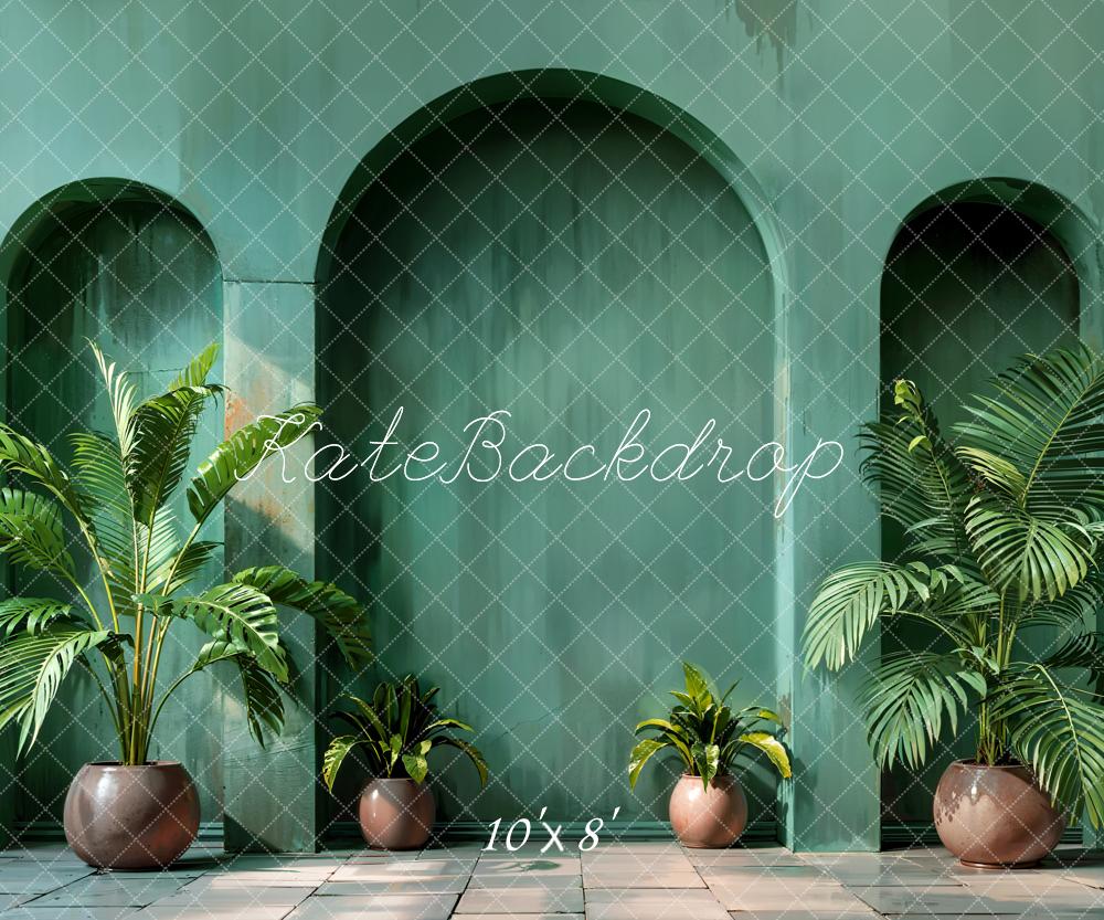 Kate Printemps Plantes Vert foncé Mur en arc Toile de fond conçue par Emetselch - Kate Backdrop FR