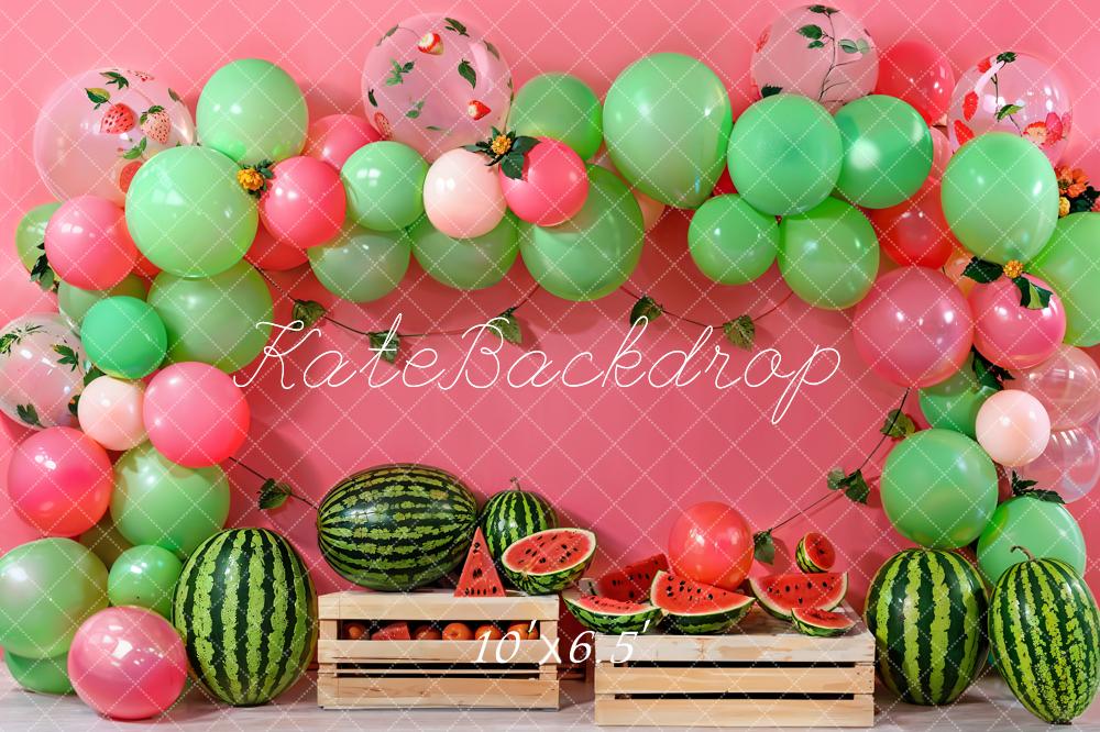Kate Été Anniversaire Pastèque Arche de ballons Toile de fond conçue par Emetselch - Kate Backdrop FR