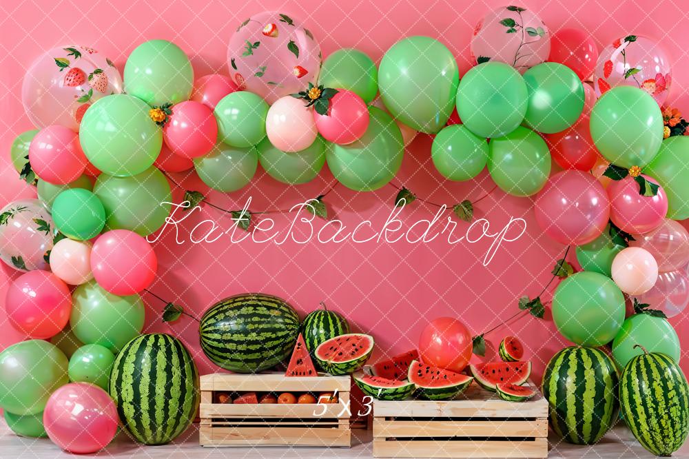 Kate Été Anniversaire Pastèque Arche de ballons Toile de fond conçue par Emetselch - Kate Backdrop FR