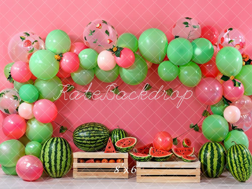 Kate Été Anniversaire Pastèque Arche de ballons Toile de fond conçue par Emetselch - Kate Backdrop FR