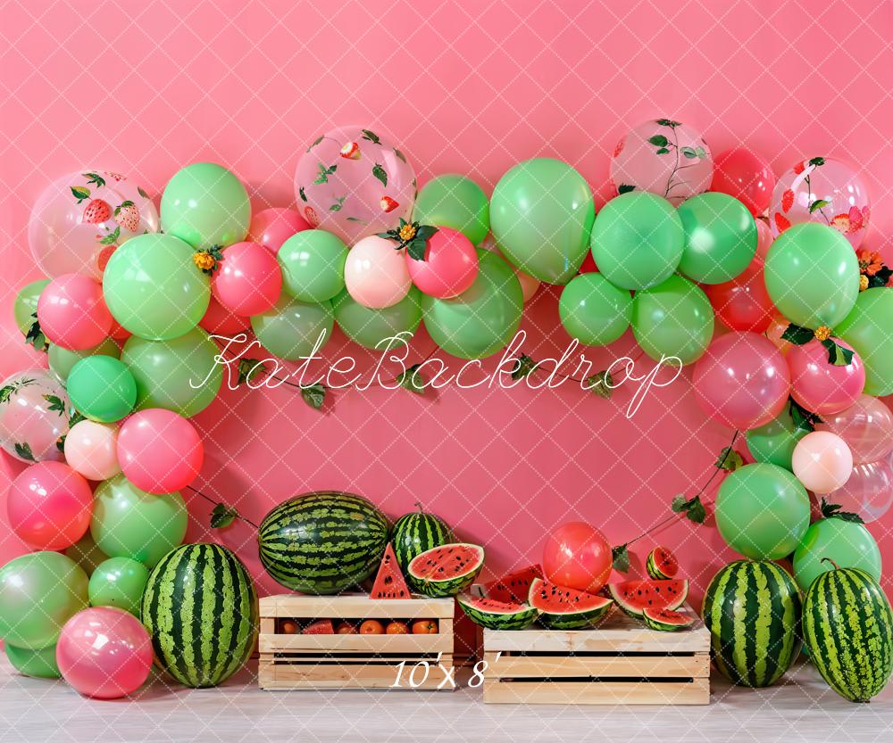 Kate Été Anniversaire Pastèque Arche de ballons Toile de fond conçue par Emetselch - Kate Backdrop FR