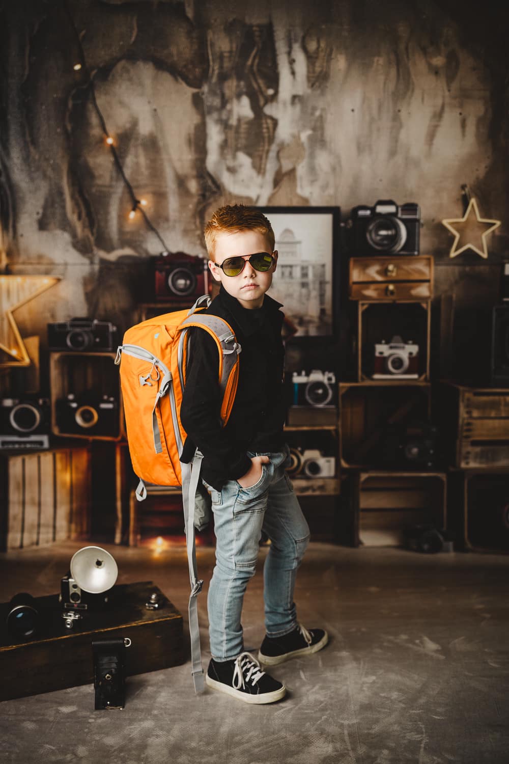 Kate Vintage Appareils photo Brun Classique Toile de fond conçue par Patty Roberts - Kate Backdrop FR