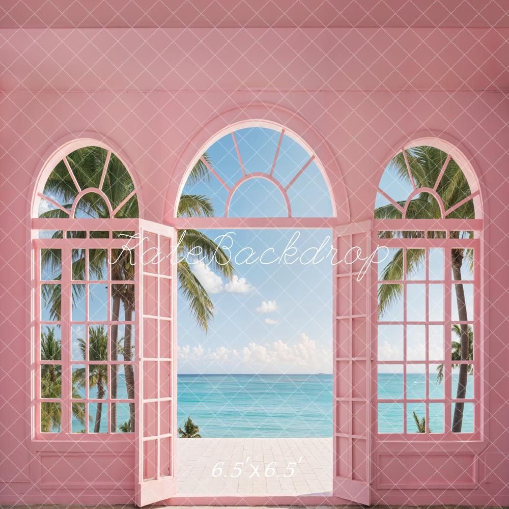 Kate Été Mer Rose Arche Fenêtre Toile de fond conçue par Emetselch - Kate Backdrop FR