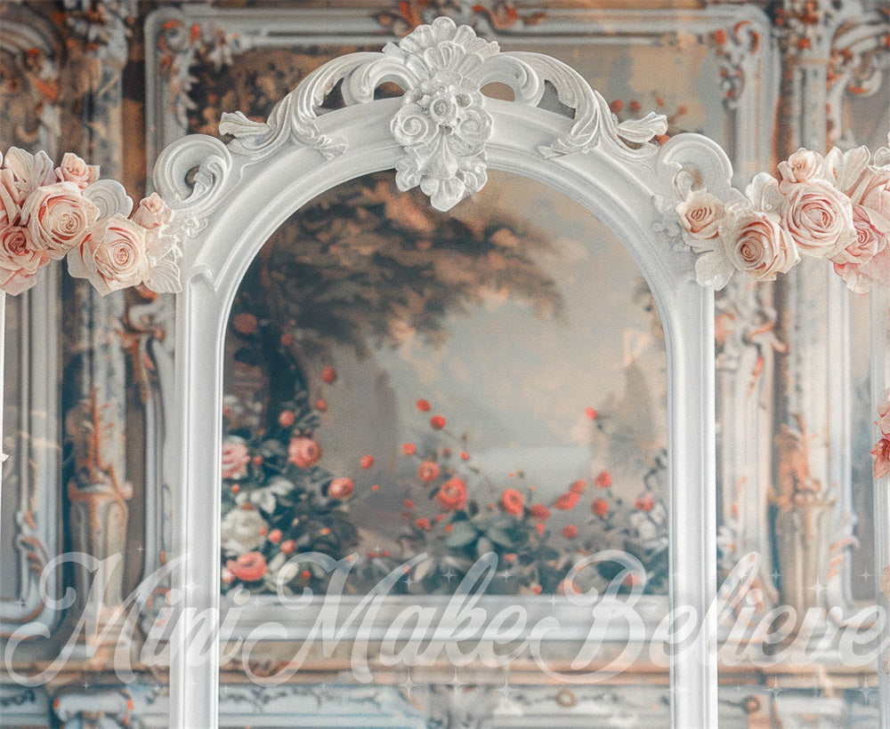 Kate Blanc Beaux-Arts Fleurs Élégant Arche Toile de fond conçue par Mini MakeBelieve - Kate Backdrop FR
