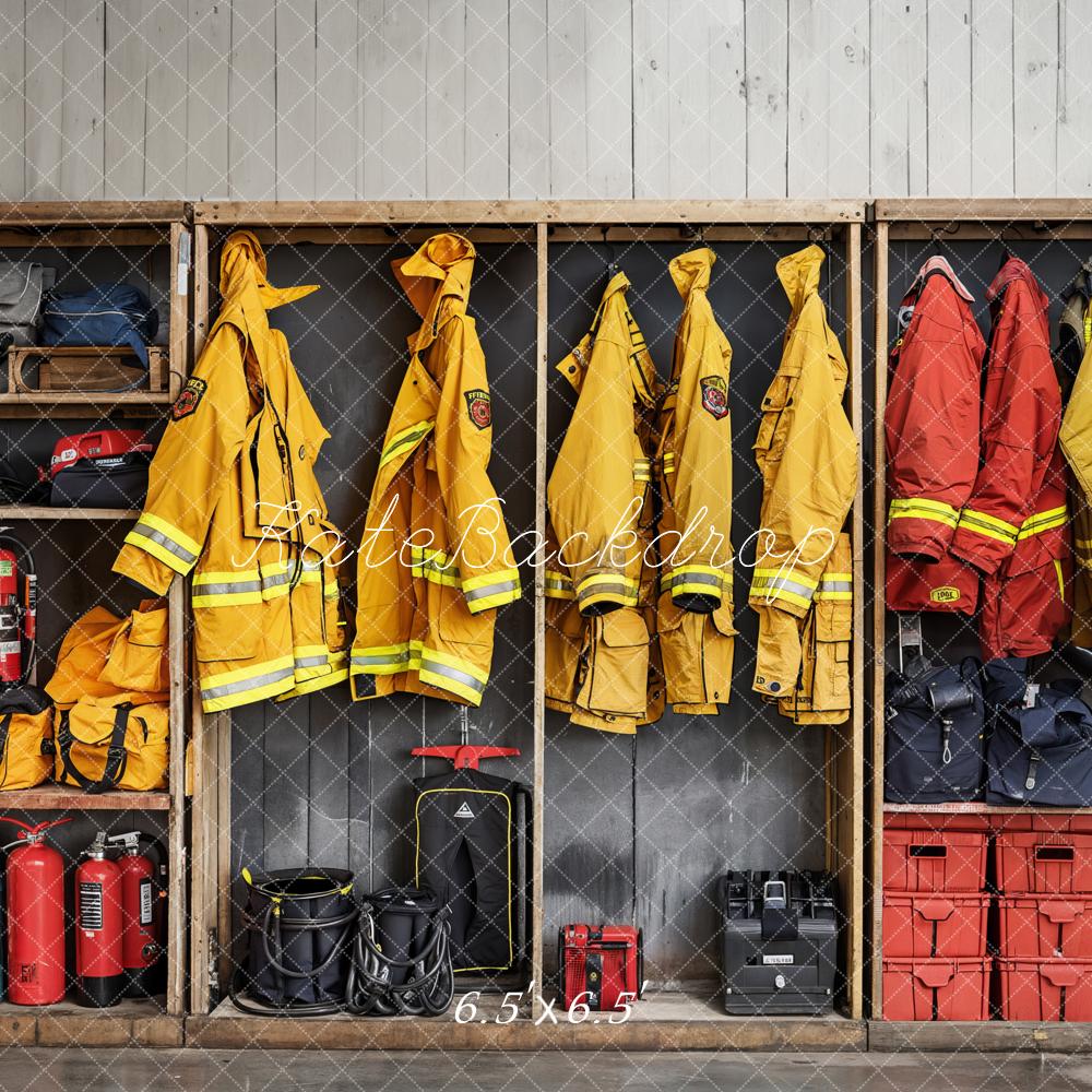 Kate Pompier Salon Placard Vêtements Outil Toile de fond conçue par Emetselch - Kate Backdrop FR