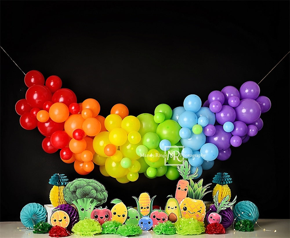 Kate Heureux Fruits et Légumes Ballon Coloré Toile de fond conçue par Mandy Ringe