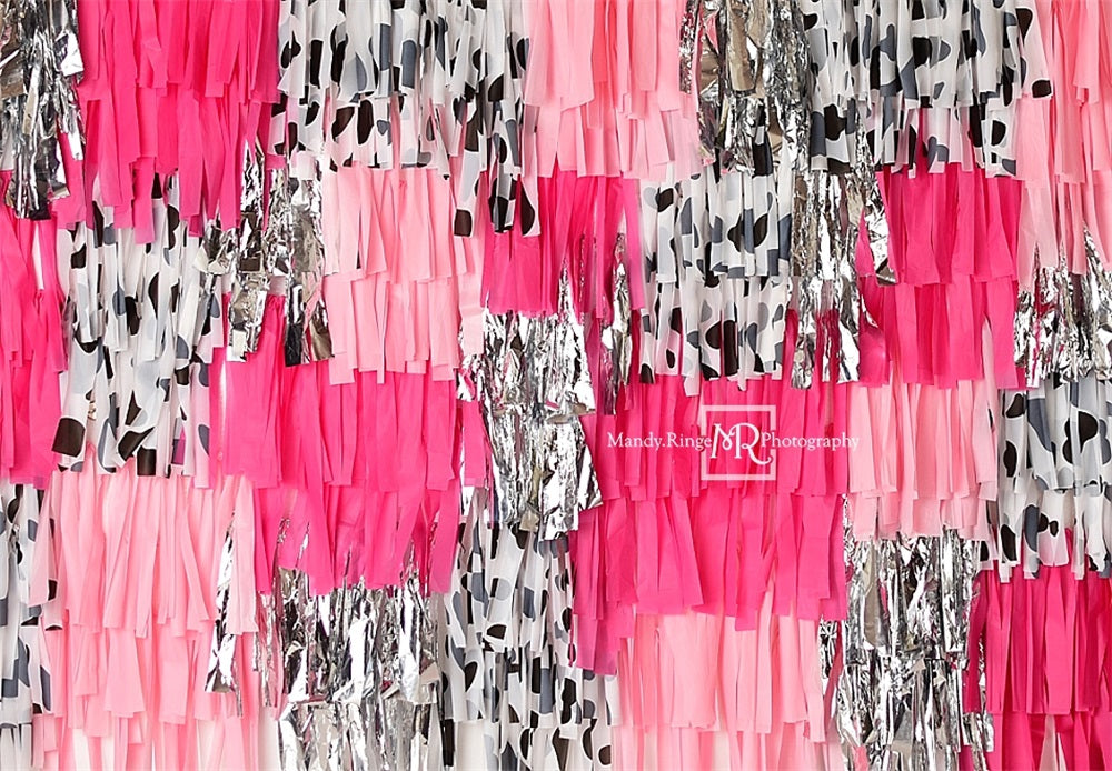 Kate Rose Noir et Argent Glamour Cow-girl Toile de fond conçue par Mandy Ringe - Kate Backdrop FR
