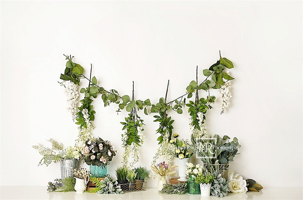 Kate Simple Printemps Fleurs sauvages Plantes Toile de fond conçue par Mandy Ringe - Kate Backdrop FR