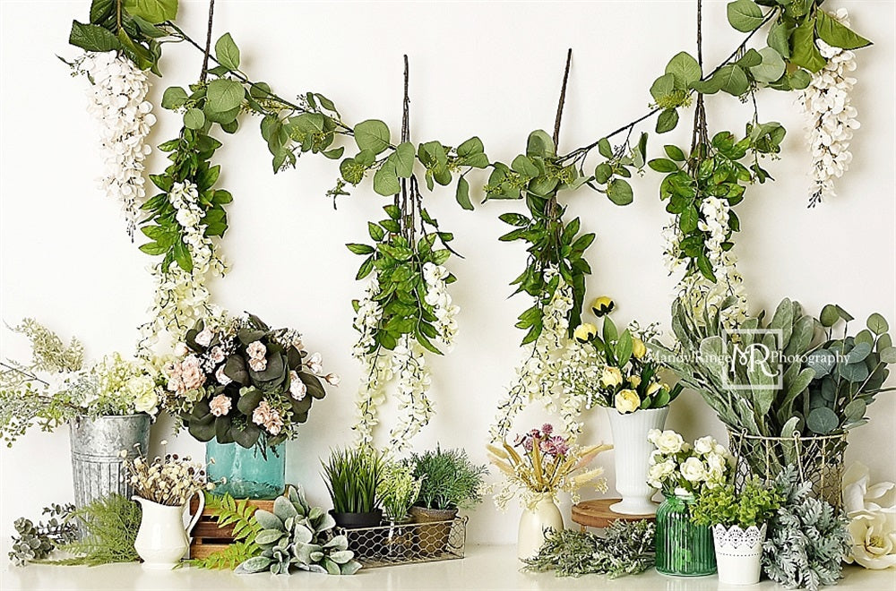 Kate Simple Printemps Fleurs sauvages Plantes Toile de fond conçue par Mandy Ringe - Kate Backdrop FR