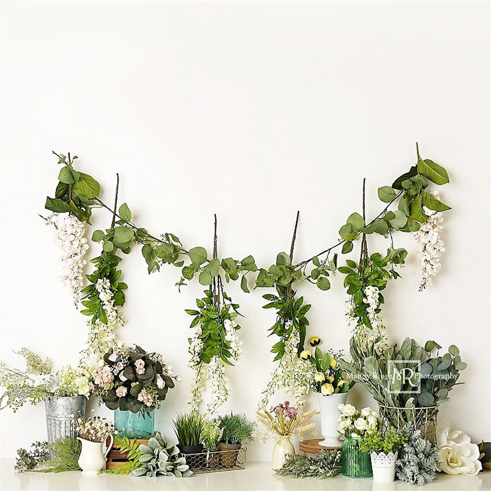 Kate Simple Printemps Fleurs sauvages Plantes Toile de fond conçue par Mandy Ringe - Kate Backdrop FR