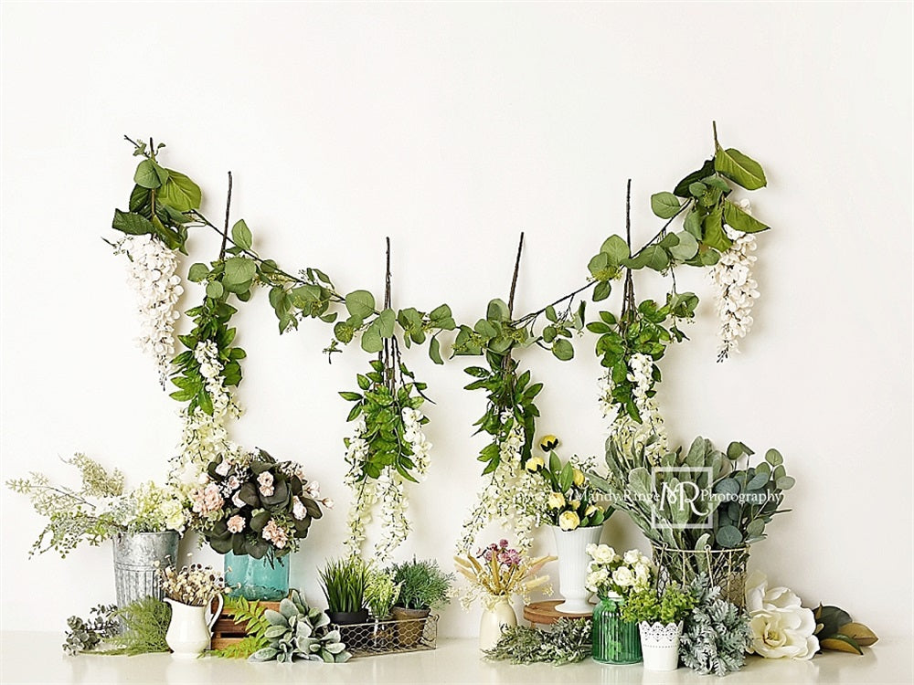 Kate Simple Printemps Fleurs sauvages Plantes Toile de fond conçue par Mandy Ringe - Kate Backdrop FR