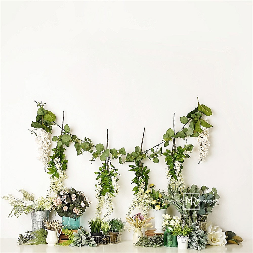 Kate Simple Printemps Fleurs sauvages Plantes Toile de fond conçue par Mandy Ringe - Kate Backdrop FR