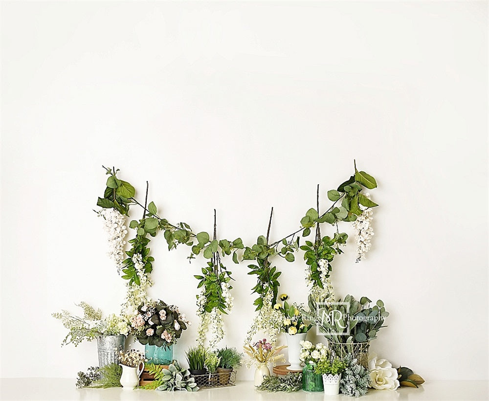Kate Simple Printemps Fleurs sauvages Plantes Toile de fond conçue par Mandy Ringe - Kate Backdrop FR