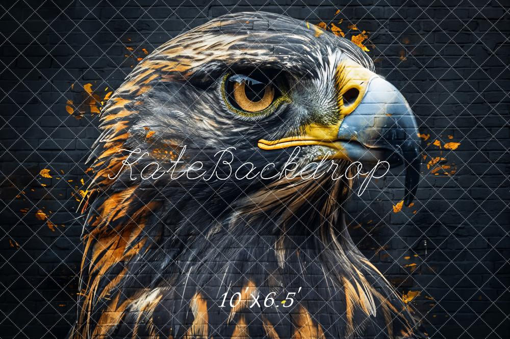 Kate Faucon Féroce Graffiti Noir Mur de briques Toile de fond conçue par Chain Photographie - Kate Backdrop FR