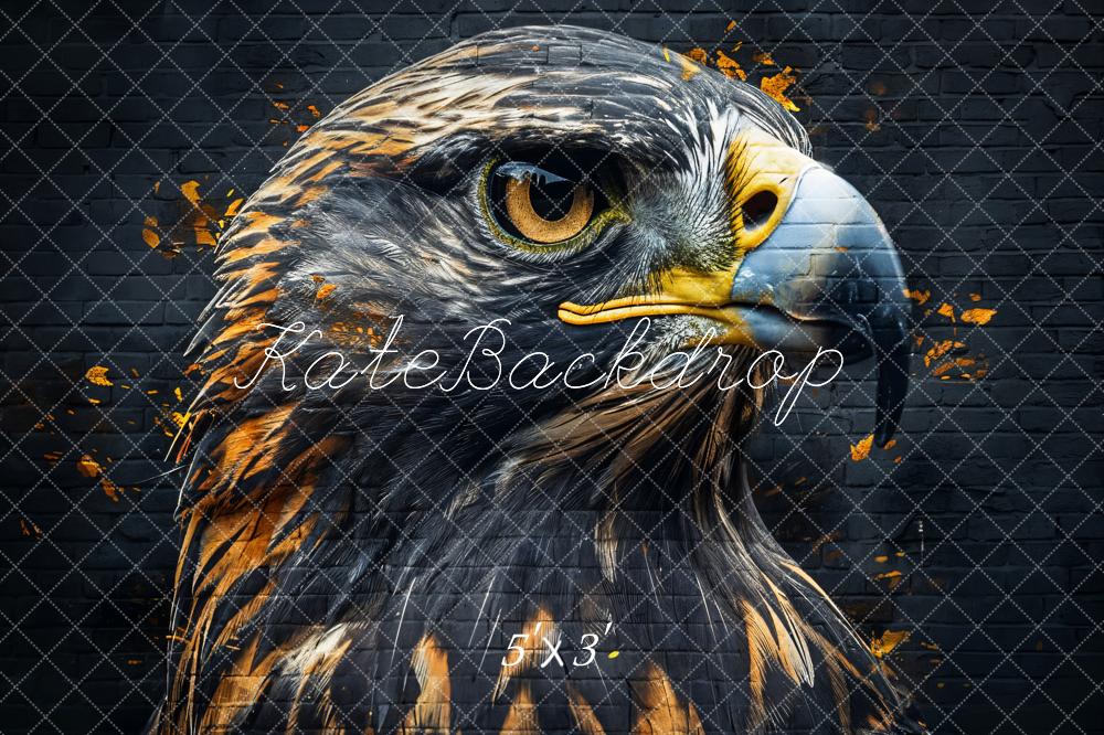 Kate Faucon Féroce Graffiti Noir Mur de briques Toile de fond conçue par Chain Photographie - Kate Backdrop FR