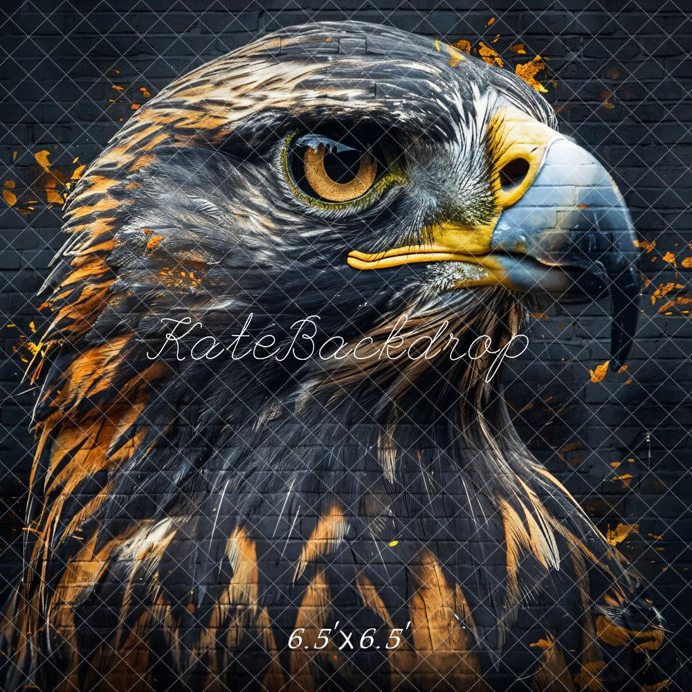 Kate Faucon Féroce Graffiti Noir Mur de briques Toile de fond conçue par Chain Photographie - Kate Backdrop FR