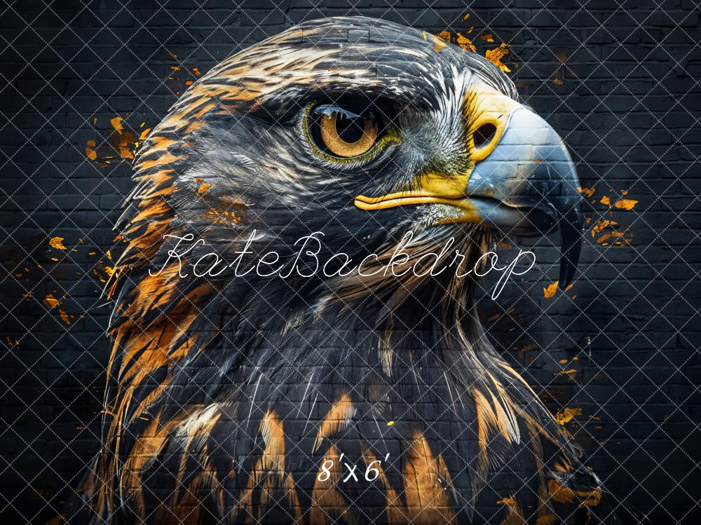 Kate Faucon Féroce Graffiti Noir Mur de briques Toile de fond conçue par Chain Photographie - Kate Backdrop FR