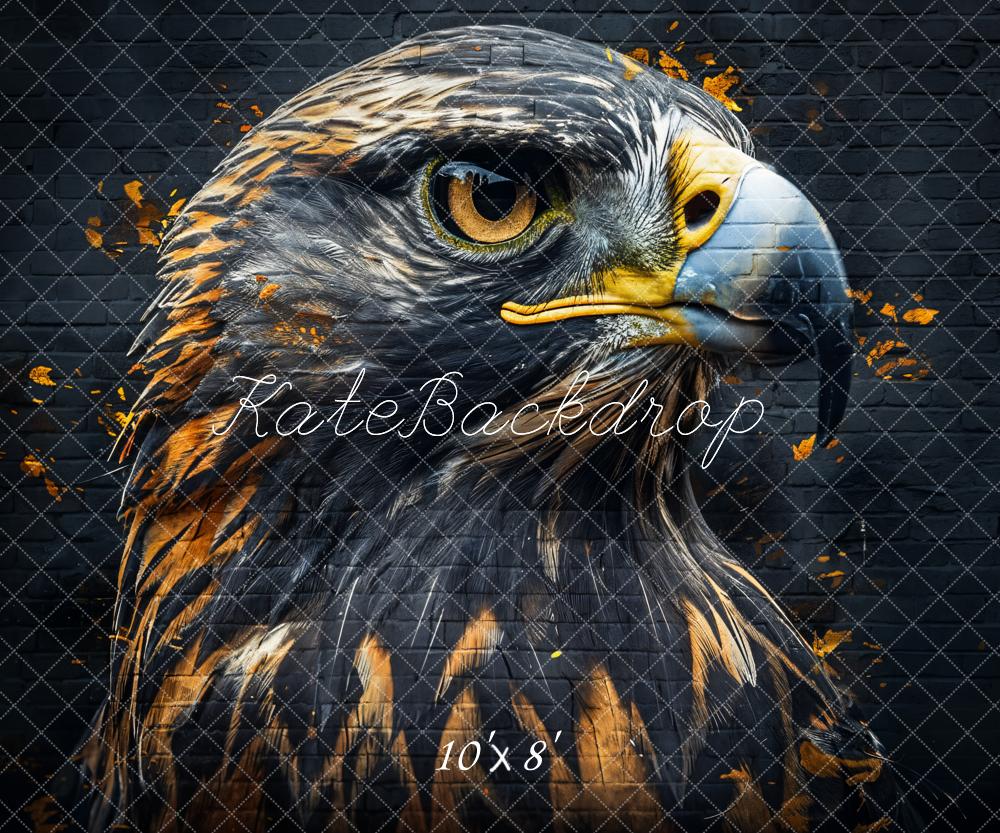 Kate Faucon Féroce Graffiti Noir Mur de briques Toile de fond conçue par Chain Photographie - Kate Backdrop FR