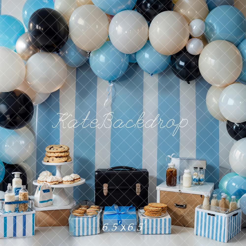 Kate Biscuits Arche de ballon Bleu Cake smash Toile de fond conçue par Emetselch - Kate Backdrop FR