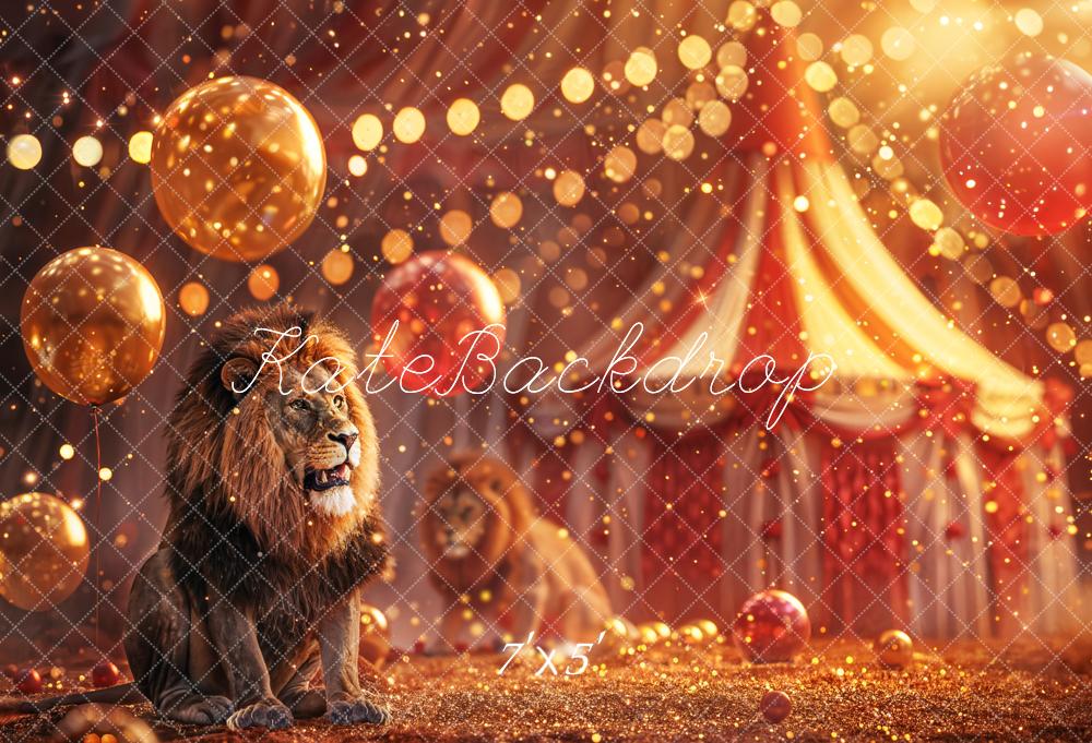 Kate Bokeh Lumière Lion Doré Ballon Cirque Toile de fond conçue par Chain Photographie - Kate Backdrop FR
