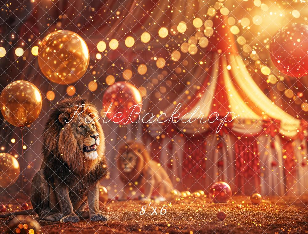 Kate Bokeh Lumière Lion Doré Ballon Cirque Toile de fond conçue par Chain Photographie - Kate Backdrop FR