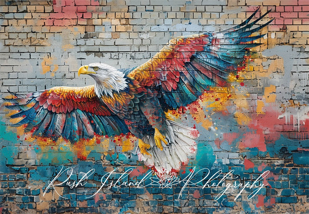 Kate Aigle Mur de briques Graffiti Toile de fond conçue par Laura Bybee - Kate Backdrop FR