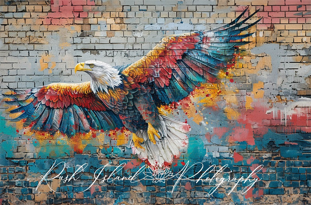 Kate Aigle Mur de briques Graffiti Toile de fond conçue par Laura Bybee - Kate Backdrop FR