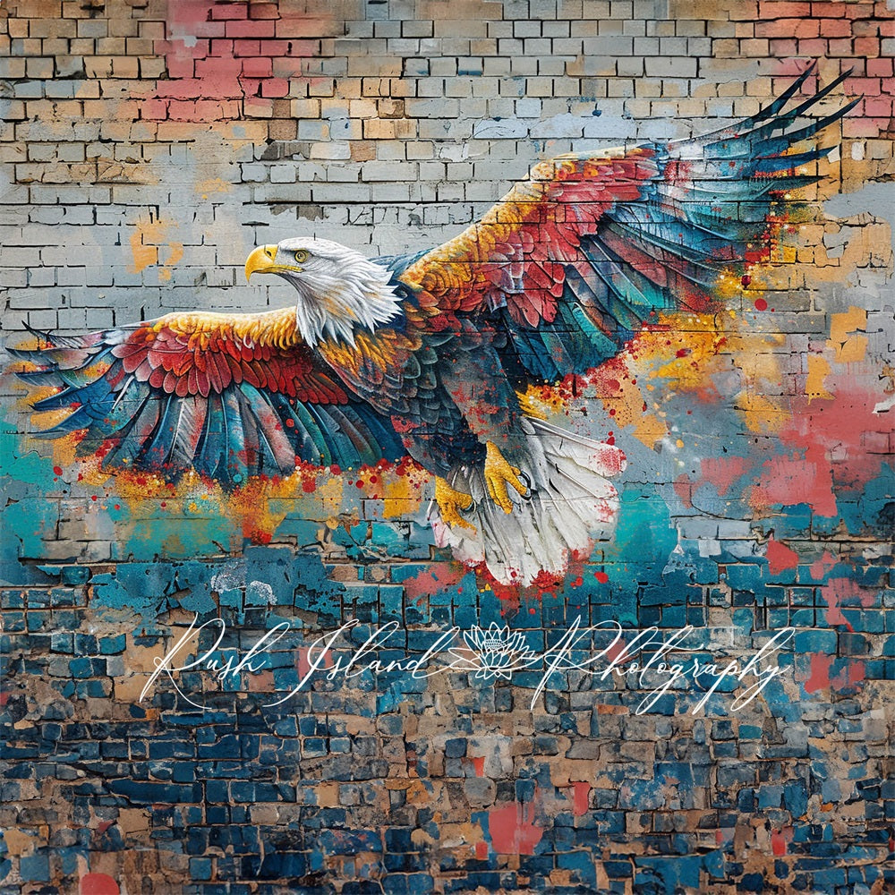 Kate Aigle Mur de briques Graffiti Toile de fond conçue par Laura Bybee - Kate Backdrop FR