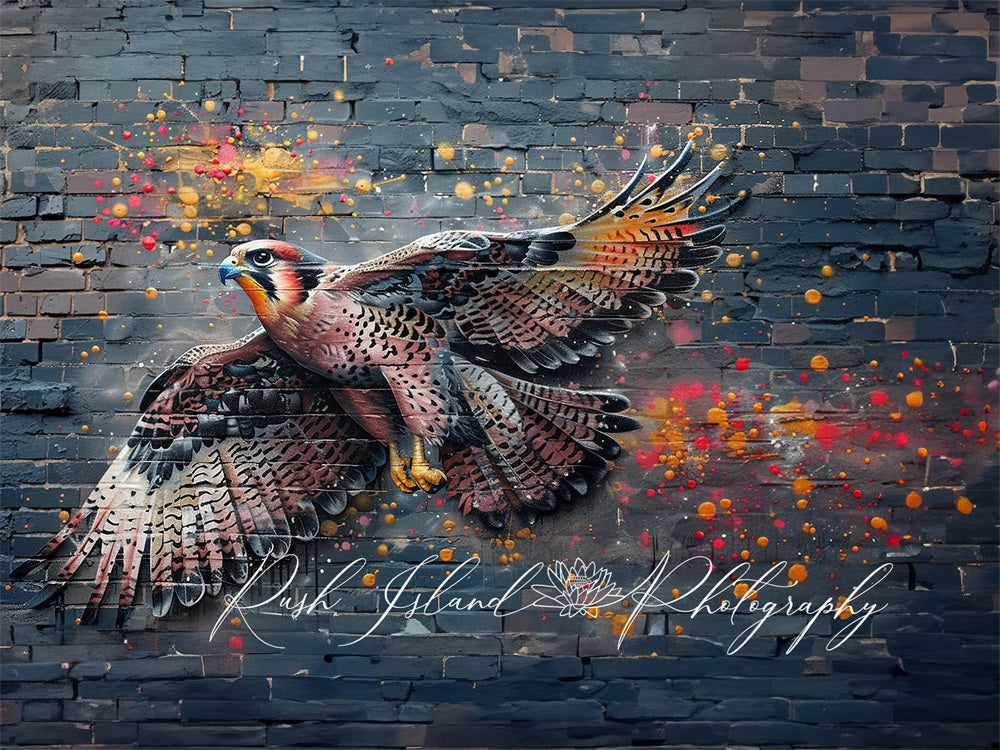 Kate Faucon Mur de briques Graffiti Toile de fond conçue par Laura Bybee - Kate Backdrop FR