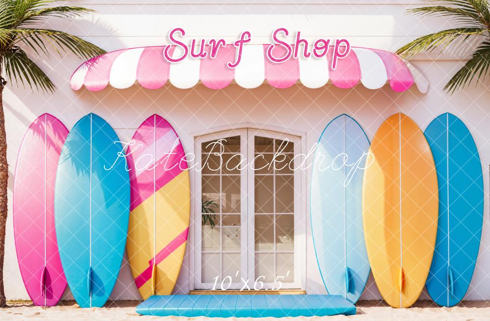 Kate Été Mer Coloré Magasin Planche de surf Toile de fond conçue par Emetselch - Kate Backdrop FR
