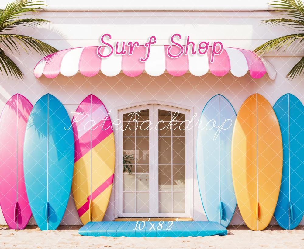 Kate Été Mer Coloré Magasin Planche de surf Toile de fond conçue par Emetselch - Kate Backdrop FR