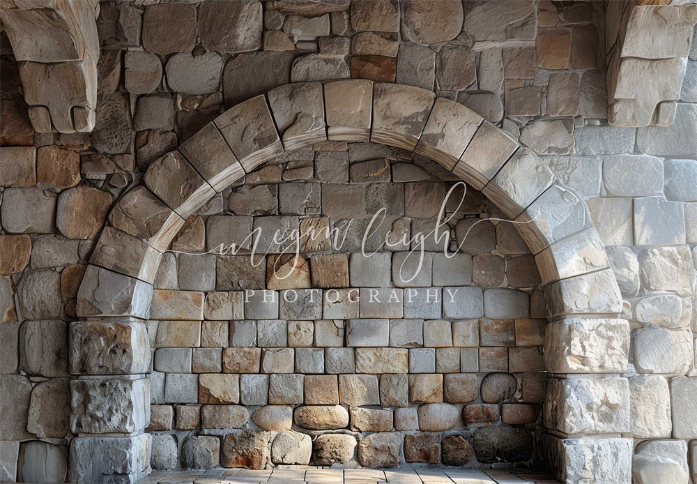 Kate Mur de pierre Arche Gris Toile de fond conçue par Megan Leigh - Kate Backdrop FR