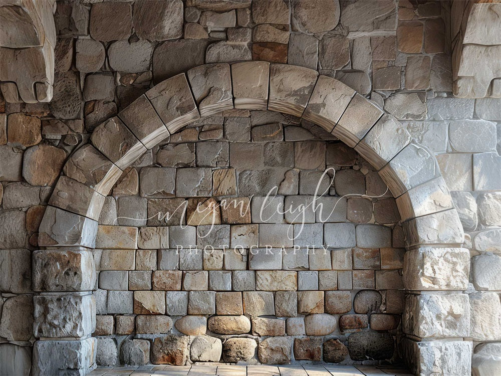 Kate Mur de pierre Arche Gris Toile de fond conçue par Megan Leigh - Kate Backdrop FR