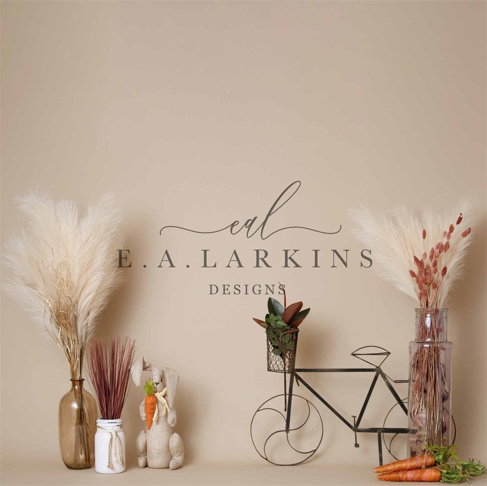 Kate Printemps Vélo Bohème Lapin Carottes Toile de fond conçu par Erin Larkins - Kate Backdrop FR