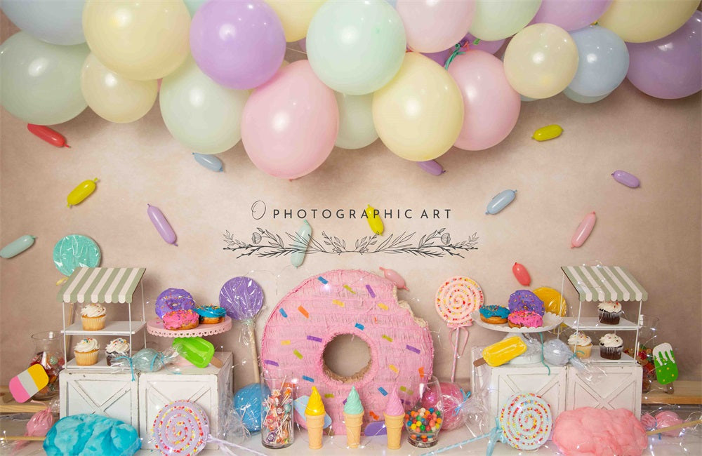 Kate Temps de Bonbons Enfant Ballons Toile de fond conçue par Jenna Onyia - Kate Backdrop FR