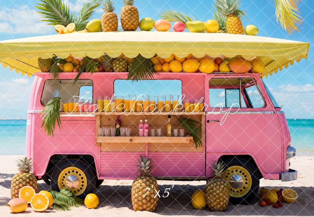Kate Été Poupée Mer Plage Voiture Magasin de fruits Toile de fond conçue par Emetselch - Kate Backdrop FR