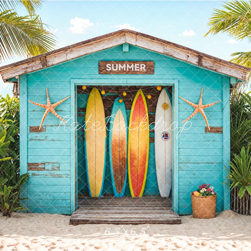 Kate Été Mer Plage Planche de surf Magasin Toile de fond conçue par Chain Photographie - Kate Backdrop FR