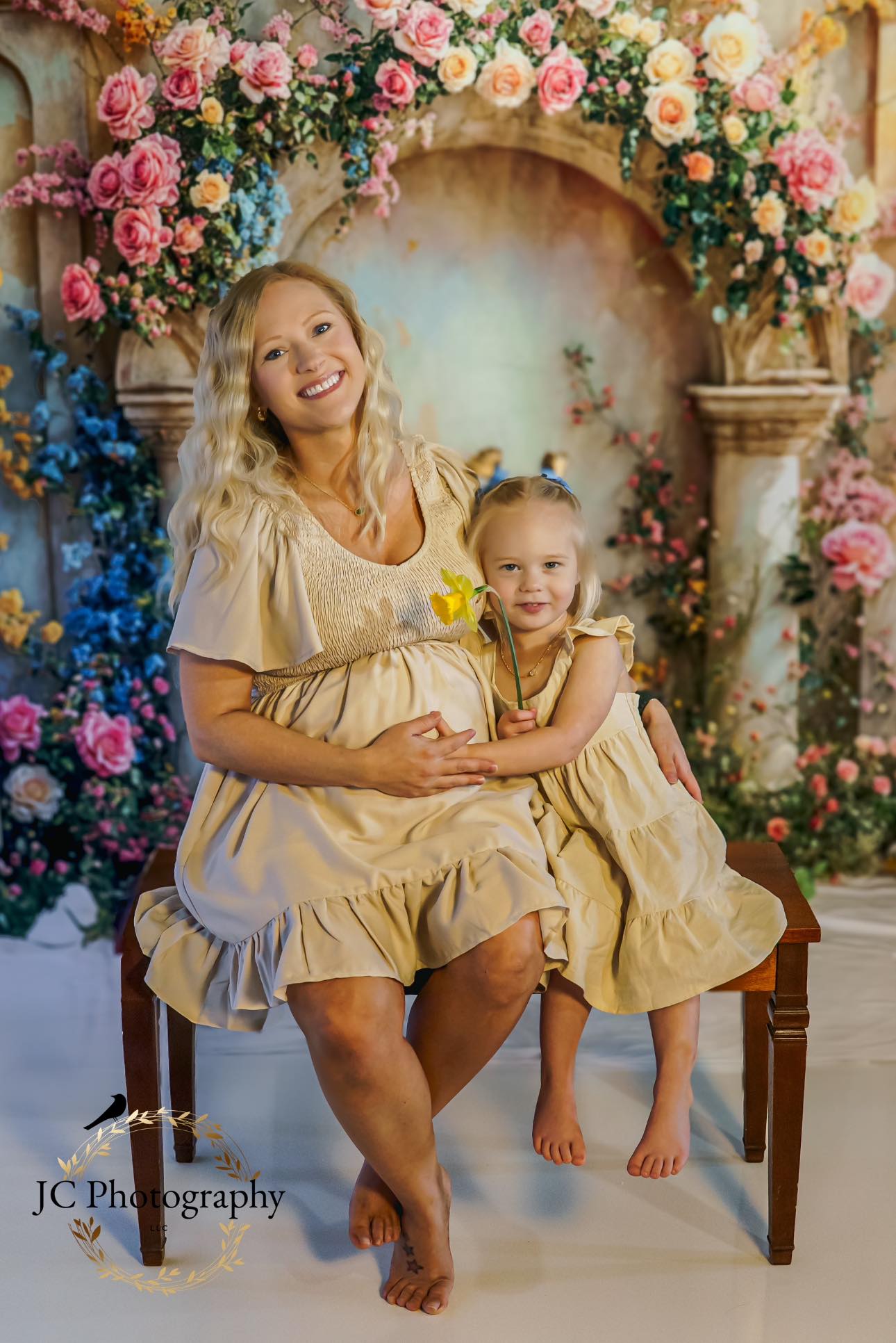 Kate Été Arche Florale Mur de marbre Toile de fond conçue par Chain Photographie - Kate Backdrop FR