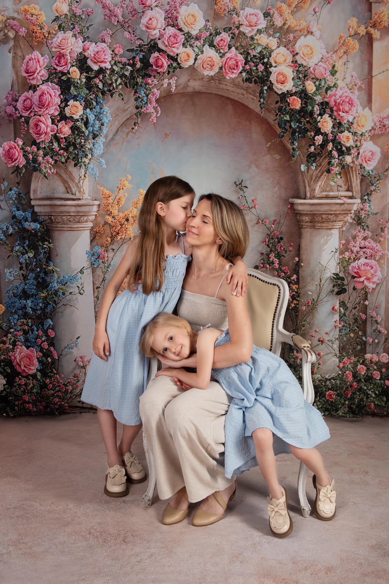 Kate Été Arche Florale Mur de marbre Toile de fond conçue par Chain Photographie - Kate Backdrop FR