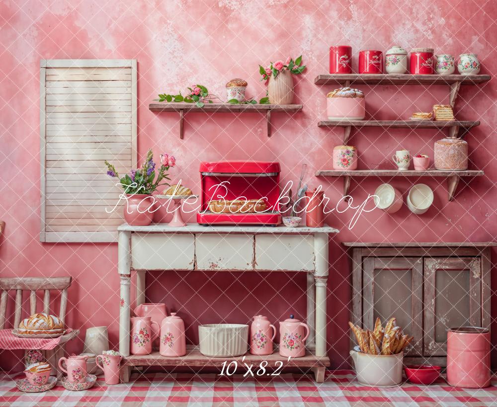 Kate Fantaisie Poupée Rose Cuisine Pain Toile de fond conçue par Chain Photographie - Kate Backdrop FR