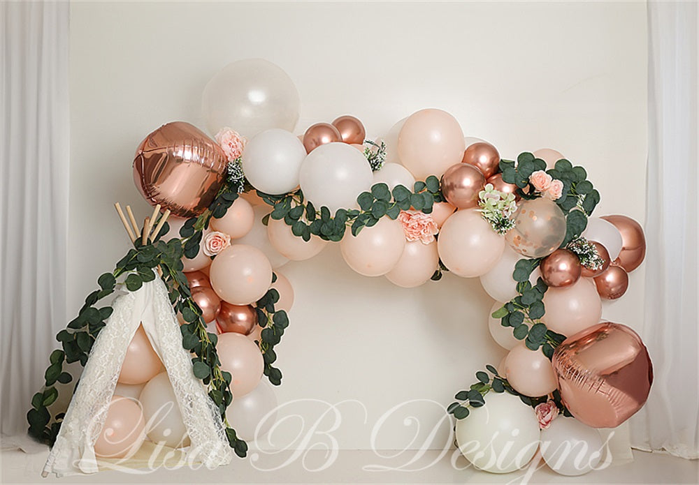 Kate Rose Floral Lierre Arche de ballons Tente Toile de fond conçue par Lisa B - Kate Backdrop FR