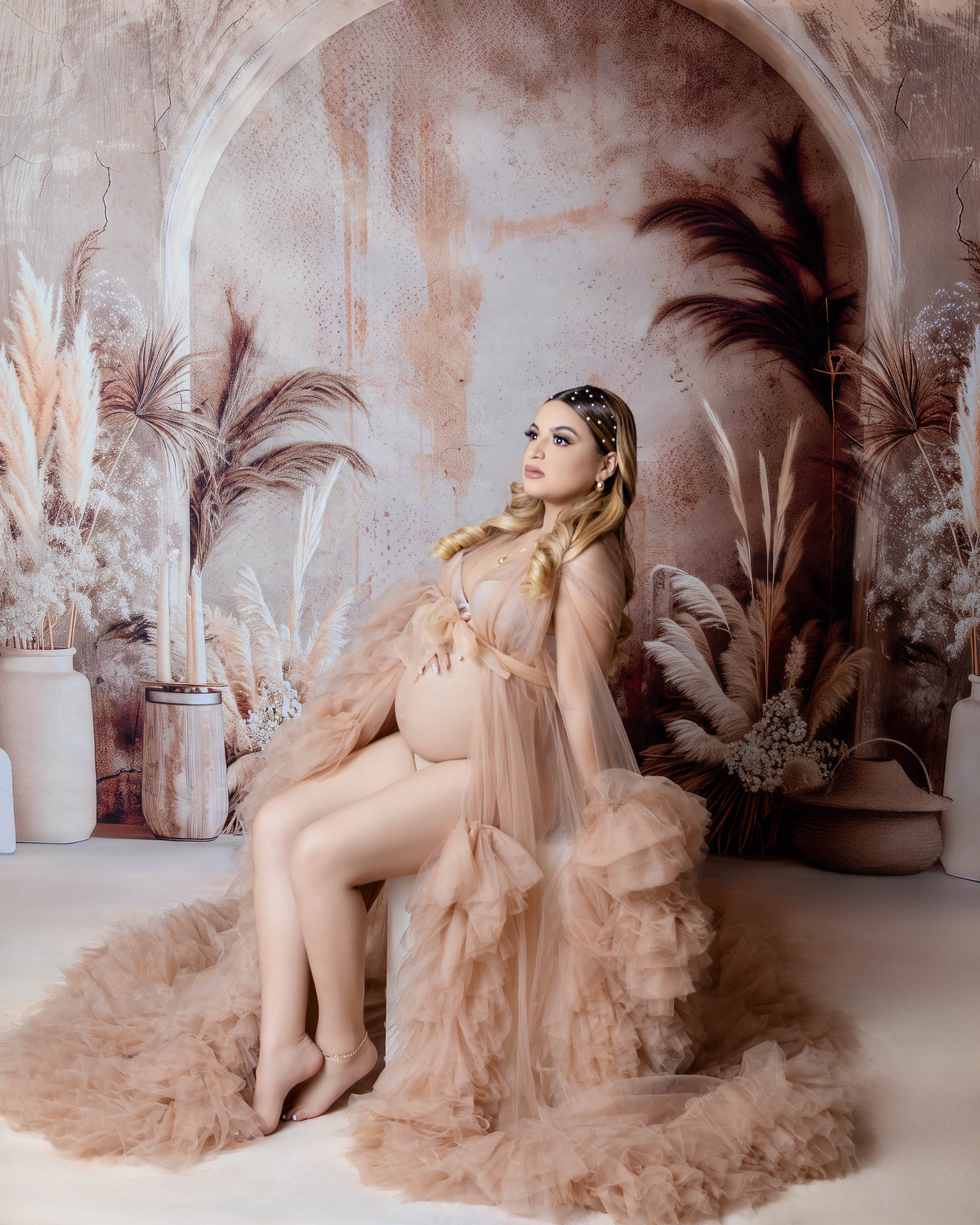 Kate Style bohème Arche Fête des mères Beige Toile de fond conçue par Patty Robert - Kate Backdrop FR