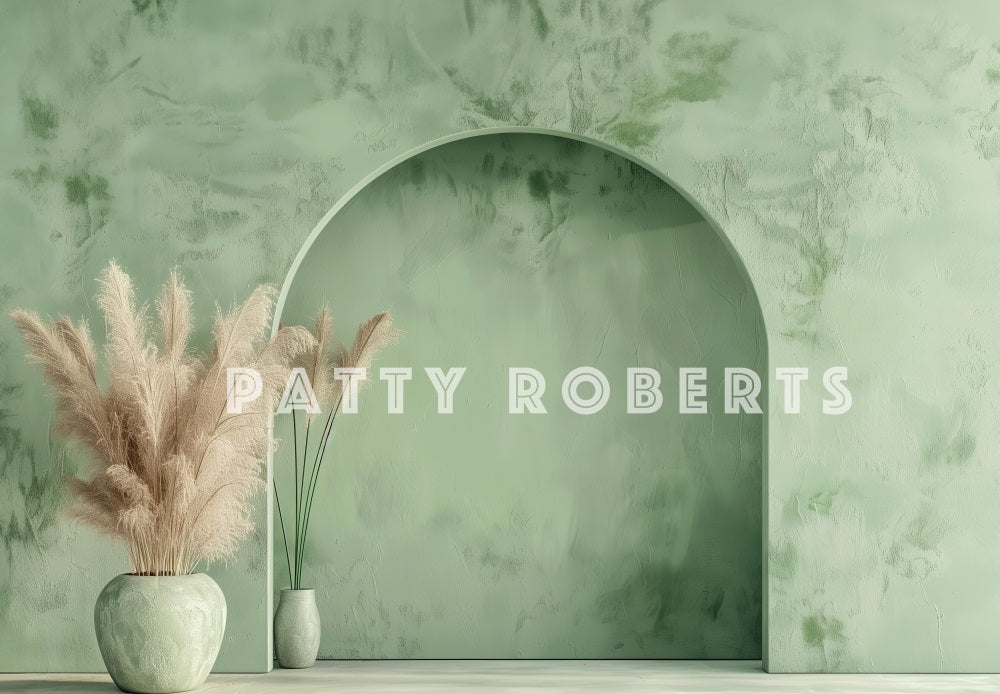 Kate Vert Mur en arc Bohème Simple Toile de fond conçue par Patty Robert - Kate Backdrop FR