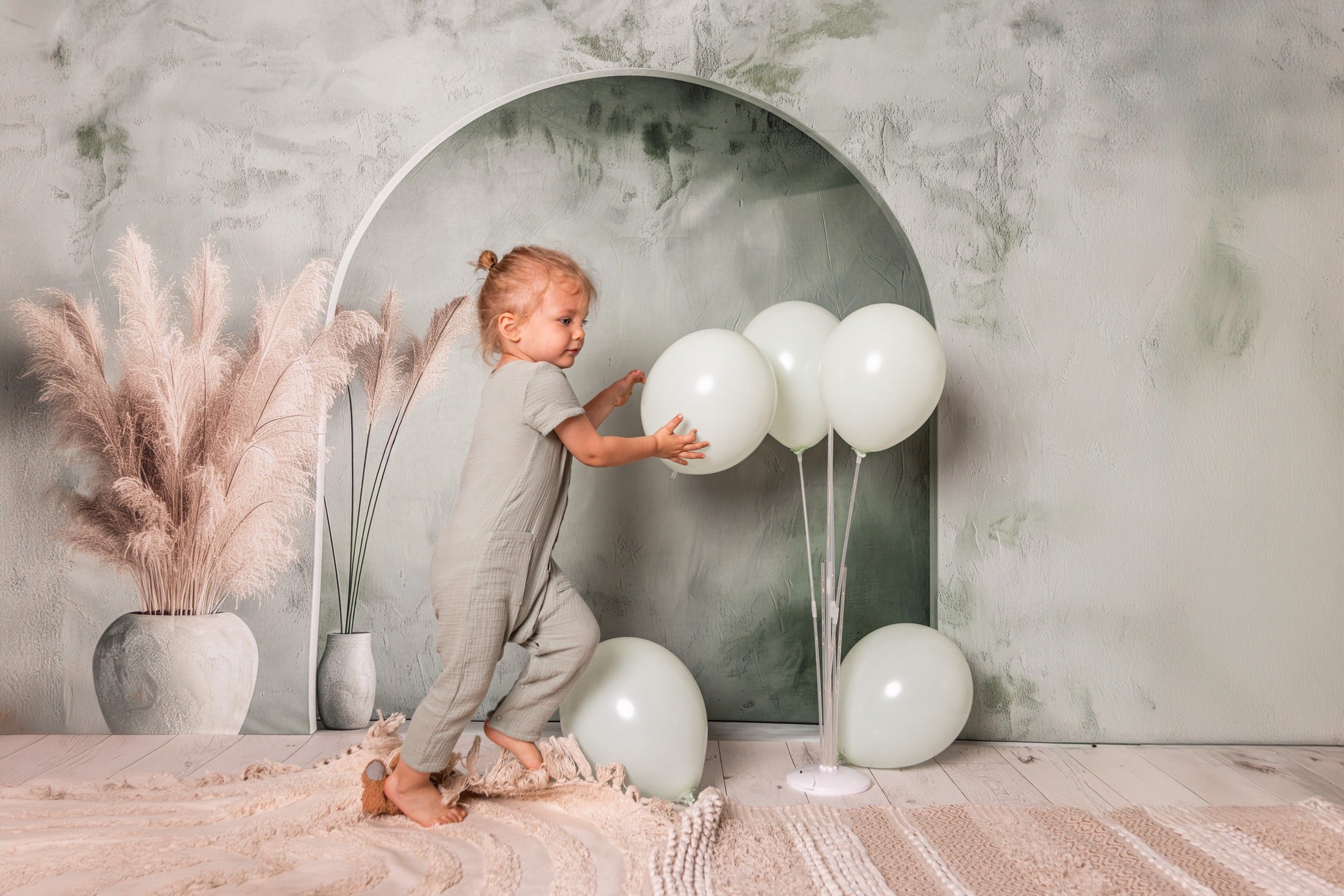 Kate Vert Mur en arc Bohème Simple Toile de fond conçue par Patty Robert - Kate Backdrop FR