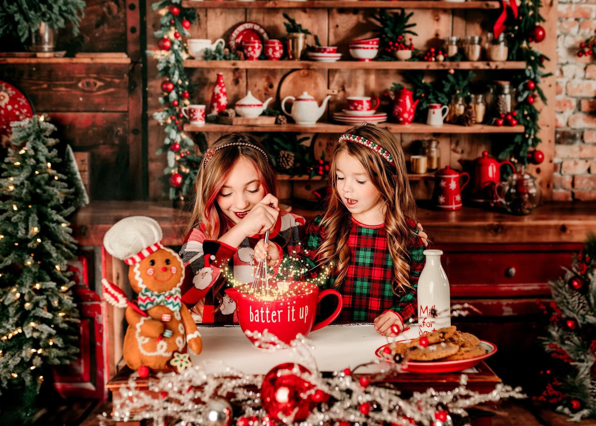 Kate Noël Cuisine Couronne Armoire Rouge Toile de fond conçue par Emetselch - Kate Backdrop FR
