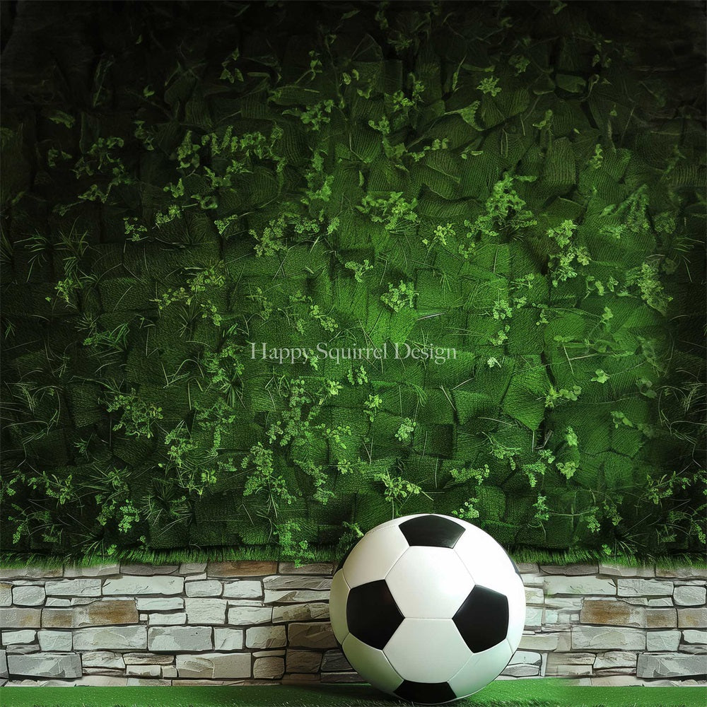Kate Football Sport Mur Végétal Vert Toile de fond Conçu par Happy Squirrel Design